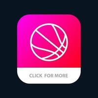 educación bola baloncesto aplicación móvil botón android e ios línea versión vector