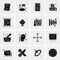 16 iconos de negocios universales vector ilustración de icono creativo para usar en proyectos relacionados con la web y dispositivos móviles