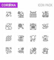 corona virus prevention covid19 tips to avoid injury 16 Line icon for presentation capsule transportation virus medical ambulance viral coronavirus 2019nov disease Vector Design Elements