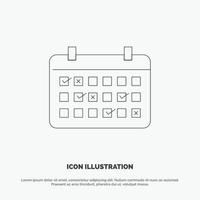 Calendar Date Month Year Time Line Icon Vector