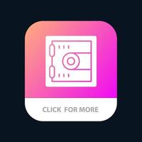 Locker Lock Motivation Mobile App Button Android and IOS Glyph Version vector