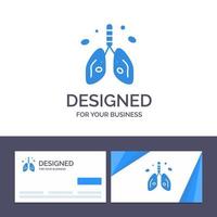 Creative Business Card and Logo template Pollution Cancer Heart Lung Organ Vector Illustration