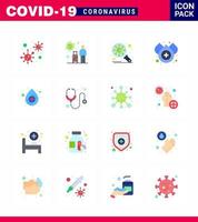 COVID19 corona virus contamination prevention Blue icon 25 pack such as water blood travel virus protection viral coronavirus 2019nov disease Vector Design Elements