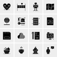 16 iconos de negocios universales vector ilustración de icono creativo para usar en proyectos relacionados con la web y dispositivos móviles