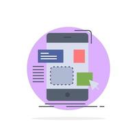 drag mobile design ui ux Flat Color Icon Vector