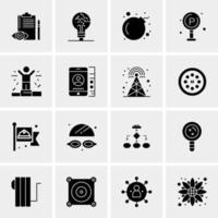 16 iconos de negocios universales vector ilustración de icono creativo para usar en proyectos relacionados con la web y dispositivos móviles