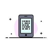 Mobile Read Data Secure E learning  Business Flat Line Filled Icon Vector Banner Template