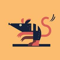 vintage animal illustration icon vector