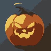 vintage Halloween illustration in flat cartoon icon style vector