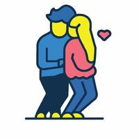 couples in love illustration in flat cartoon icon style vector