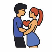 couples in love illustration in flat cartoon icon style vector