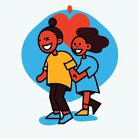 couples in love illustration in flat cartoon icon style vector