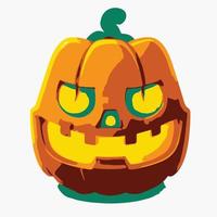 vintage Halloween illustration in flat cartoon icon style vector