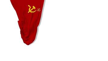 drapeau en tissu suspendu de l'union soviétique agitant dans le vent rendu 3d, fête de l'indépendance, fête nationale, clé chroma, sélection luma matte du drapeau video