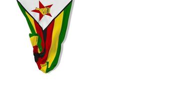 bandeira de tecido pendurado zimbabwe acenando no vento renderização em 3d, dia da independência, dia nacional, chroma key, luma matte seleção de bandeira video