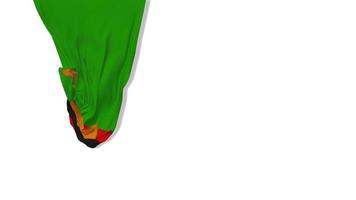 bandera de tela colgante de zambia ondeando en el viento representación 3d, día de la independencia, día nacional, clave de croma, luma mate selección de bandera video