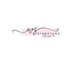 Initial WS beauty monogram and elegant logo design, handwriting logo of initial signature, wedding, fashion, floral and botanical with creative template. vector