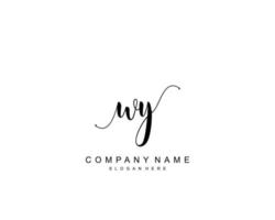 Initial WY beauty monogram and elegant logo design, handwriting logo of initial signature, wedding, fashion, floral and botanical with creative template. vector