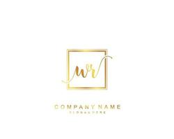 Initial WR beauty monogram and elegant logo design, handwriting logo of initial signature, wedding, fashion, floral and botanical with creative template. vector