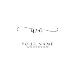 Initial WE beauty monogram and elegant logo design, handwriting logo of initial signature, wedding, fashion, floral and botanical with creative template. vector