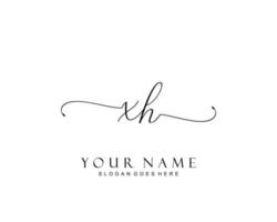 Initial XH beauty monogram and elegant logo design, handwriting logo of initial signature, wedding, fashion, floral and botanical with creative template. vector