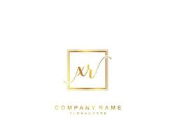 Initial XR beauty monogram and elegant logo design, handwriting logo of initial signature, wedding, fashion, floral and botanical with creative template. vector