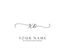 Initial XO beauty monogram and elegant logo design, handwriting logo of initial signature, wedding, fashion, floral and botanical with creative template. vector