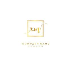 Initial XM beauty monogram and elegant logo design, handwriting logo of initial signature, wedding, fashion, floral and botanical with creative template. vector