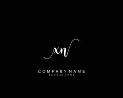 Initial XN beauty monogram and elegant logo design, handwriting logo of initial signature, wedding, fashion, floral and botanical with creative template. vector