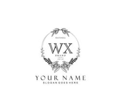 Initial WX beauty monogram and elegant logo design, handwriting logo of initial signature, wedding, fashion, floral and botanical with creative template. vector