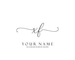 Initial XF beauty monogram and elegant logo design, handwriting logo of initial signature, wedding, fashion, floral and botanical with creative template. vector