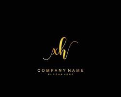 Initial XH beauty monogram and elegant logo design, handwriting logo of initial signature, wedding, fashion, floral and botanical with creative template. vector