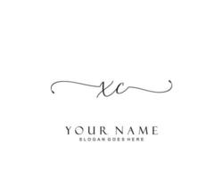 Initial XC beauty monogram and elegant logo design, handwriting logo of initial signature, wedding, fashion, floral and botanical with creative template. vector