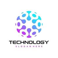 Abstract digital connection technology logo Vector Template