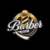 plantilla de vector de diseño de logotipo de barbería vintage