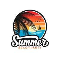 ilustración de vector de logotipo de playa de verano