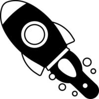 Rocket  Startup launcher sign ship project business finance Semi-Solid Black and White vector