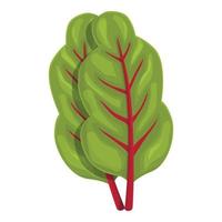 vector de dibujos animados de icono de acelga de hoja. planta verde