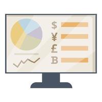 Trade monitor icon cartoon vector. School money vector