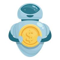 Bot dollar trader icon cartoon vector. Worker study vector