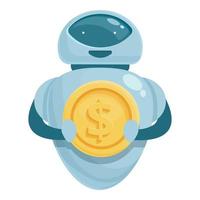 Bot dollar trader icon cartoon vector. Worker study vector