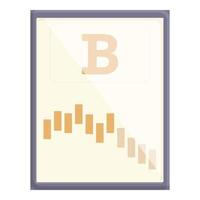 vector de dibujos animados de icono de gráfico de bitcoin. la gente estudia