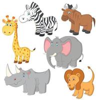 vector de animales africanos de dibujos animados