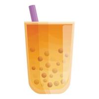Juice bubble tea icon cartoon vector. Milk drink vector