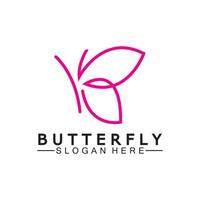 Simple Butterfly monoline logo-Vector illustration vector