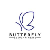 Simple Butterfly monoline logo-Vector illustration vector