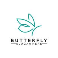 Simple Butterfly monoline logo-Vector illustration vector