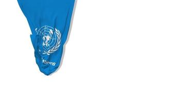 United Nations, UN Hanging Fabric Flag Waving in Wind 3D Rendering, Chroma Key, Luma Matte Selection of Flag video