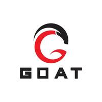 Letter G Goat Head Logo-Vector illustration vector