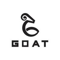 Letter G Goat Head Logo-Vector illustration vector